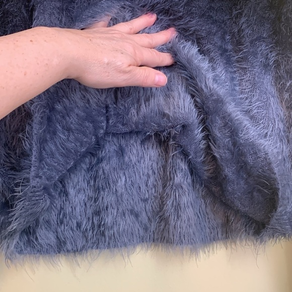 Cecico | Teddy Fuzzy Furry Ombre Stretchy Long Sleeve Round Neck Sweater L - Picture 16 of 17